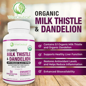Max Absorption USDA Organic Milk Thistle Extract 2000Mg 60 Ct 1 PACK - Suppviv