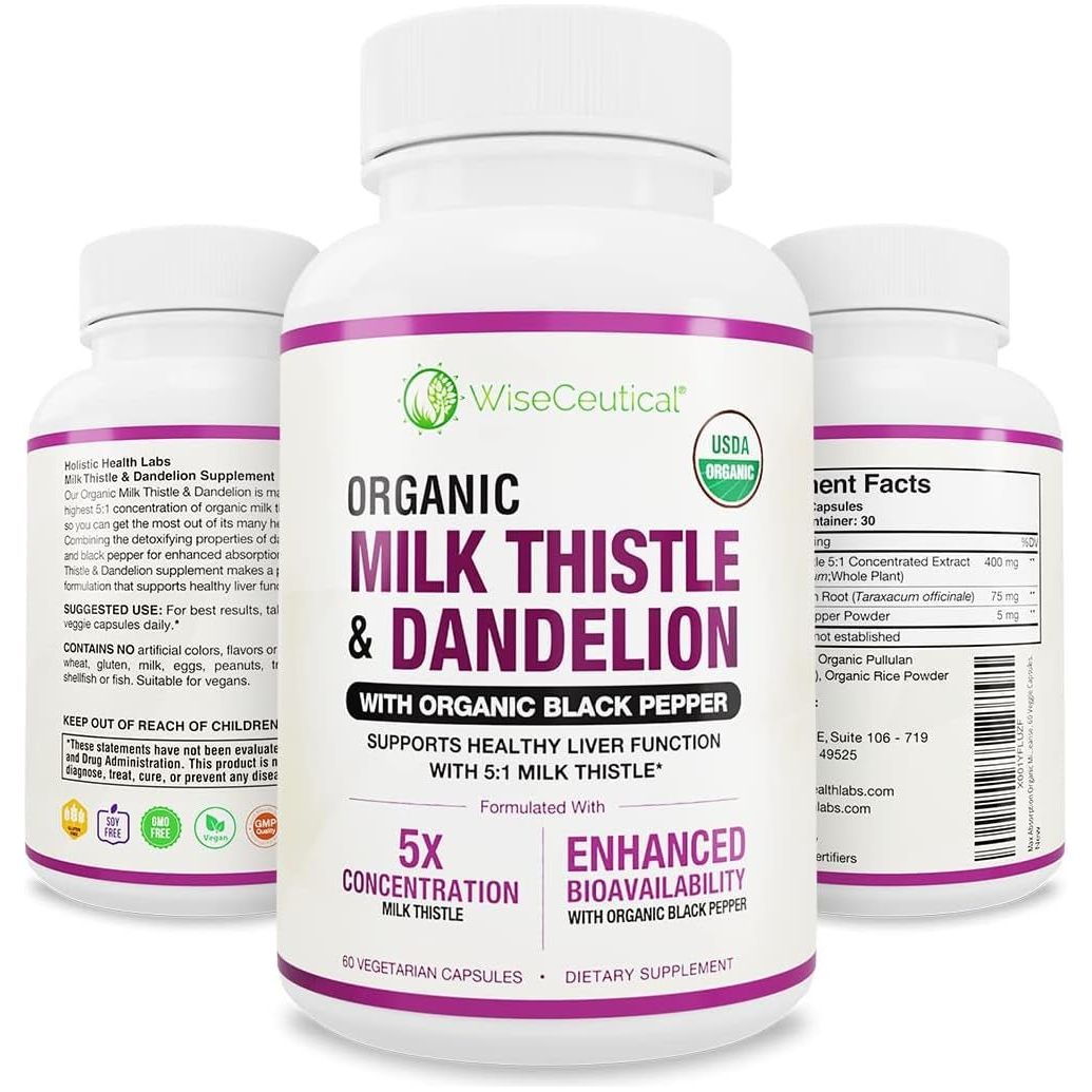 Max Absorption USDA Organic Milk Thistle Extract 2000Mg 60 Ct 1 PACK - Suppviv