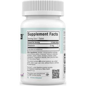 Maxi Health Extra - Strength Mel - O - Chew 5 MG Kosher Chewable Melatonin (200 Count) - Suppviv