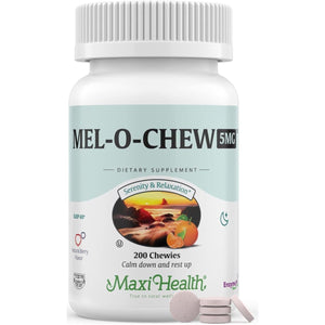 Maxi Health Extra - Strength Mel - O - Chew 5 MG Kosher Chewable Melatonin (200 Count) - Suppviv