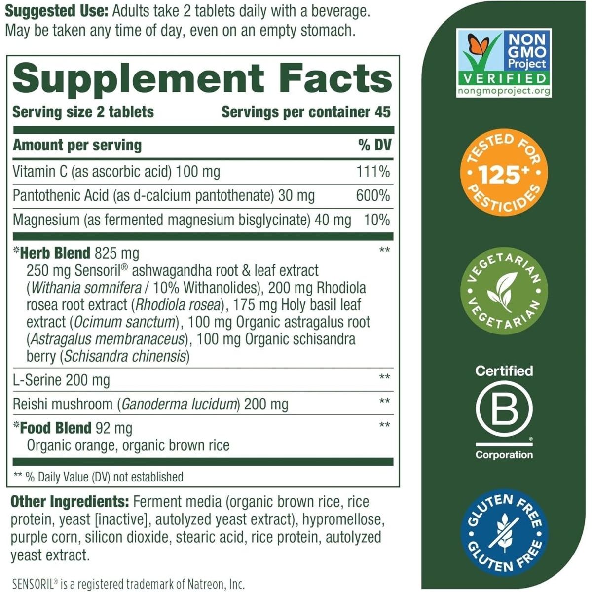 Megafood Adrenal Strength - 90 Tabs (45 Servings) - Suppviv