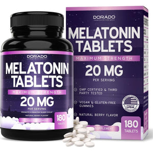 Melatonin 20Mg Tablets for Adults (180 Count) - Suppviv