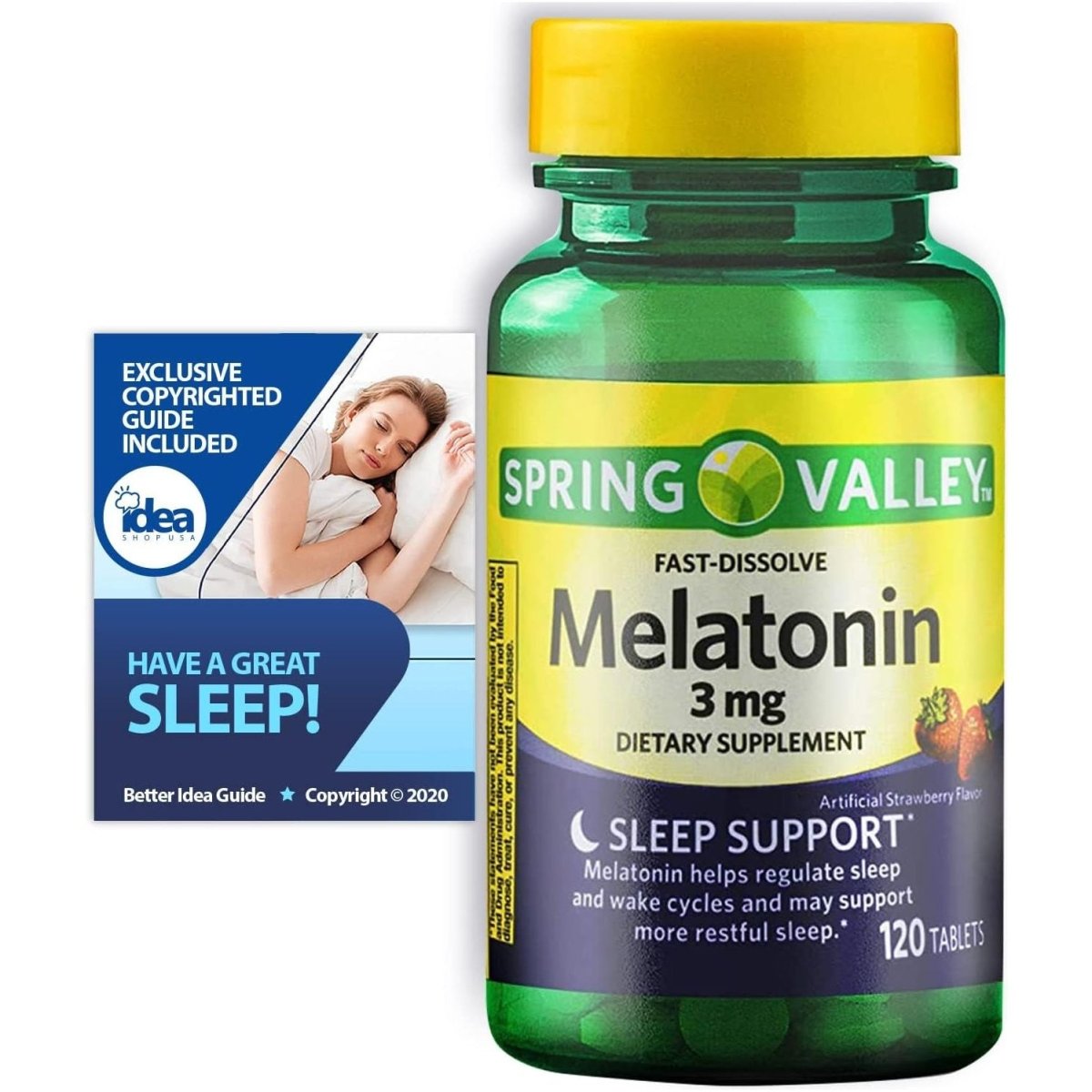 Melatonin Fast Dissolve Tablets - Sleep Support by Spring Valley 120 Ct - Suppviv