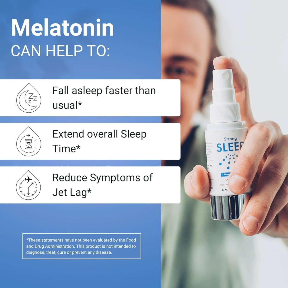 Melatonin Sleep Spray 2 Mg (215 Servings) - Liquid Melatonin Spray for Sleep - Suppviv