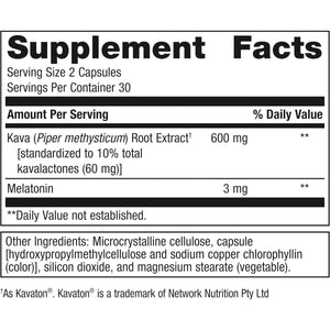 Metagenics - Metasleep Melatonin with Kava Sleep Supplement - 60 Capsules - Suppviv