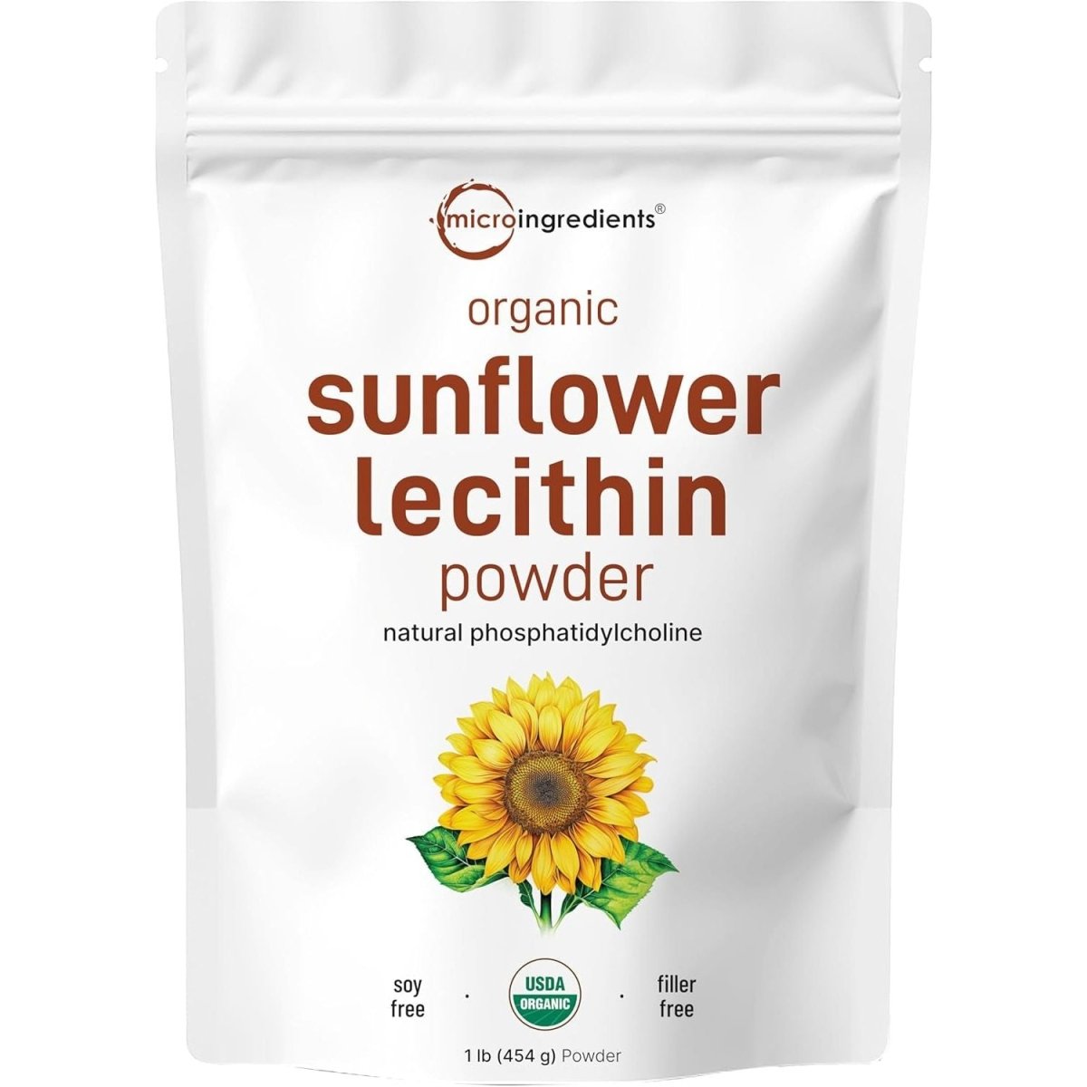 Micro Ingredients Organic Sunflower Lecithin Powder, 1 Pound - Suppviv