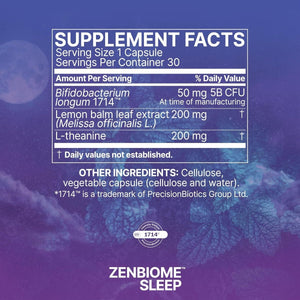 Microbiome Labs Zenbiome Sleep - L Theanine Supplement (30 Capsules) - Suppviv