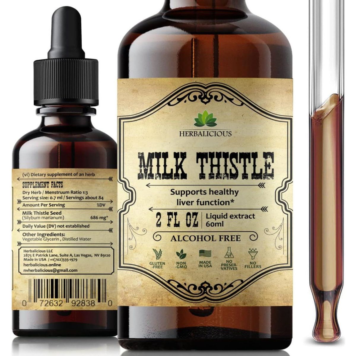 Milk Thistle Extract - All - Natural Cleanse and Detox Supplement 2 Fl Oz - Suppviv