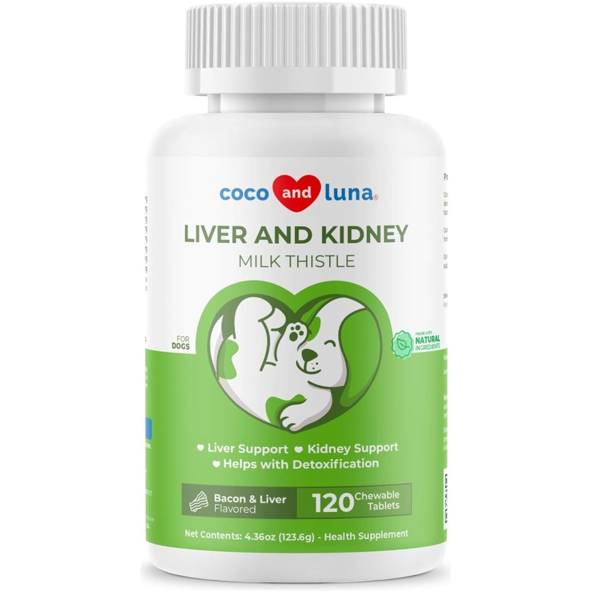Milk Thistle for Dogs - Liver and Kidney Support Supplement for Dogs 120 Tablets - Suppviv