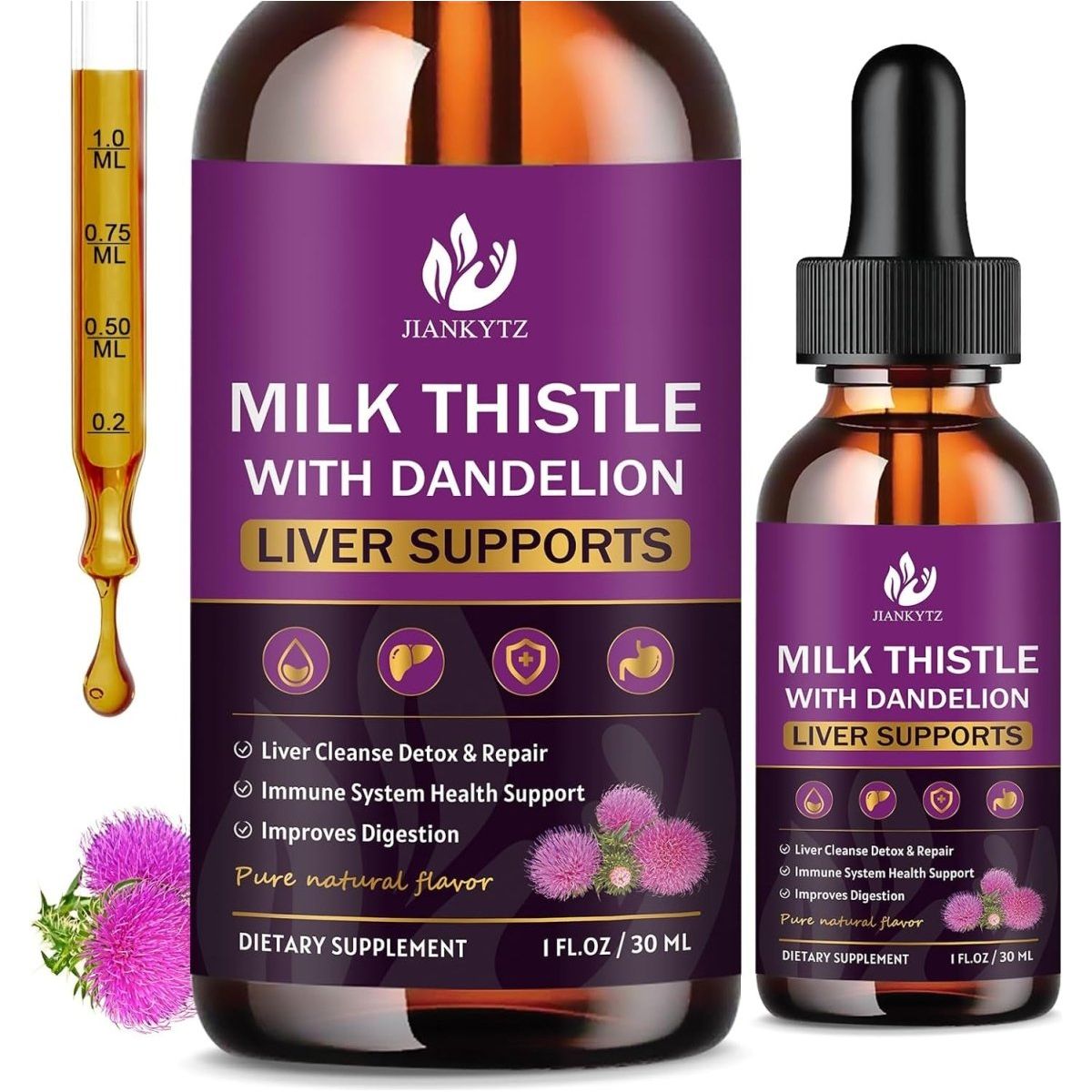 Milk Thistle Supplement for Liver Cleanse Detox & Repair (1 Pack, 1 Fl Oz) - Suppviv