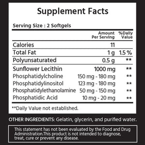 Mini Sunflower Lecithin 120 Softgels - Supports Brain Health. - Suppviv