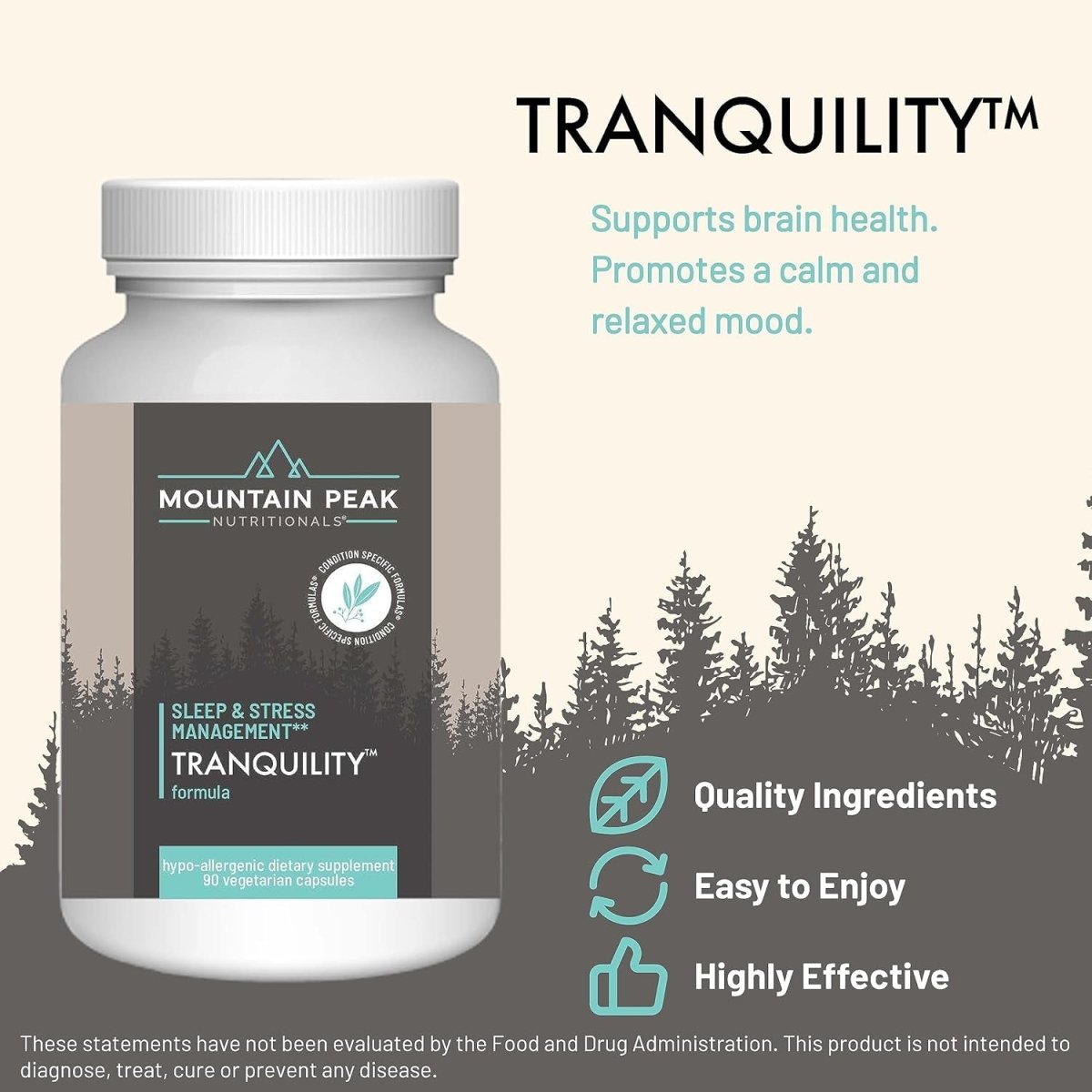 Mountain Peak Nutritionals Tranquility Formula - Sleep & Stress Management (90 Capsules) - Suppviv