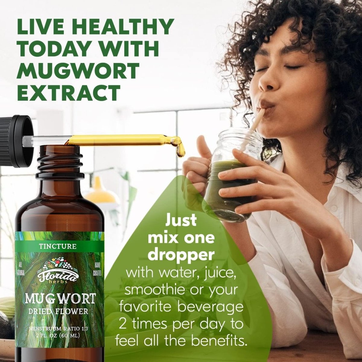 Mugwort Extract Liquid Drops – Organic Relaxation & Sleep Support Drops 2 Fl Oz - Suppviv