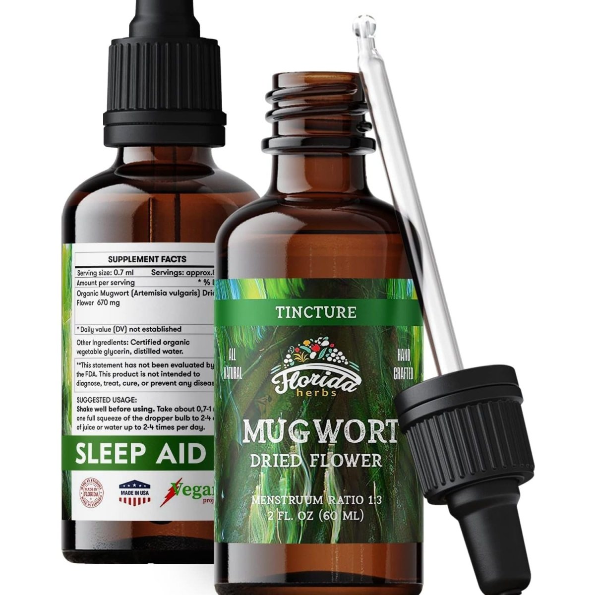 Mugwort Extract Liquid Drops – Organic Relaxation & Sleep Support Drops 2 Fl Oz - Suppviv