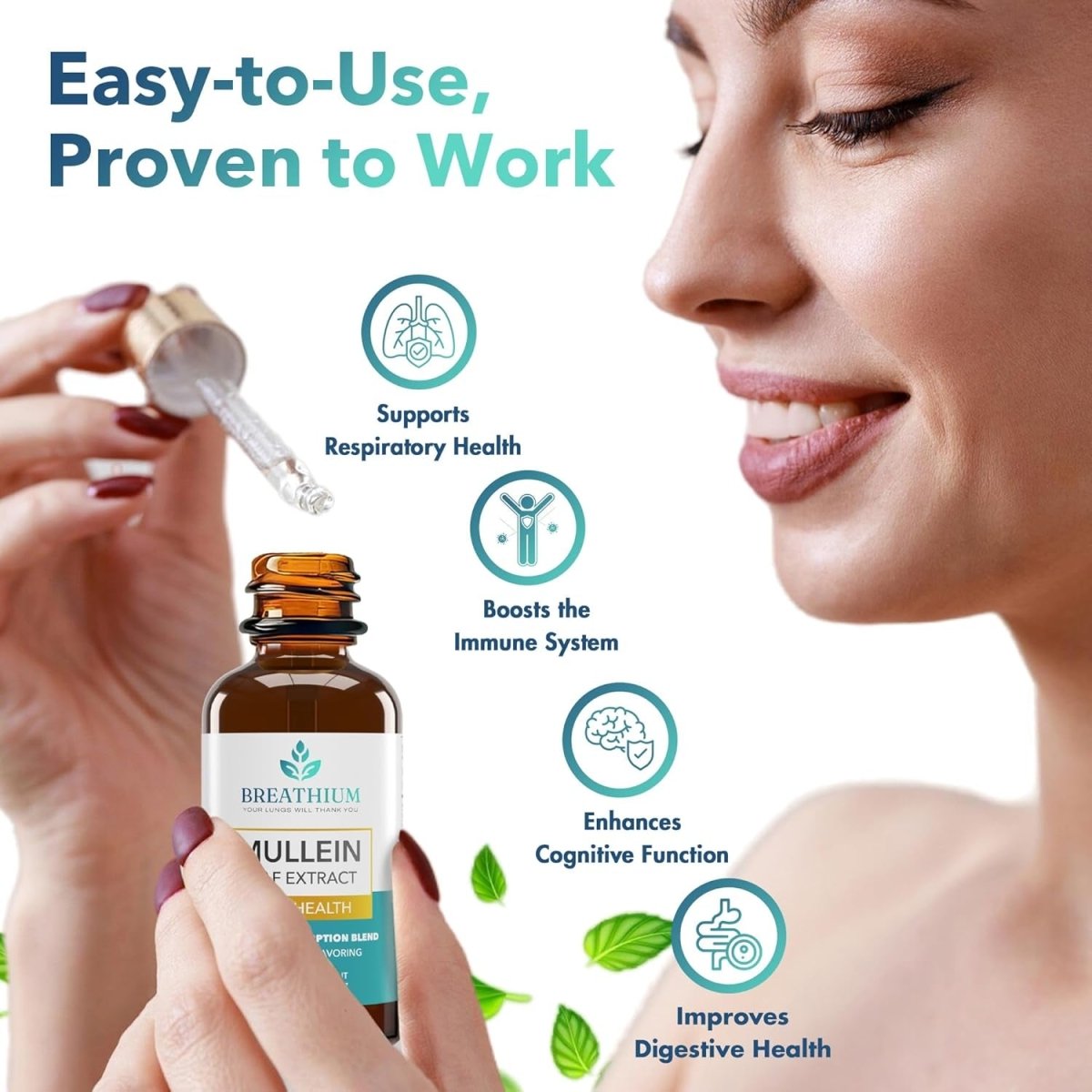 Mullein Drops for Lungs – Natural Lung Detox Supplement – Mucus Relief – Vegan – Made in USA - Suppviv