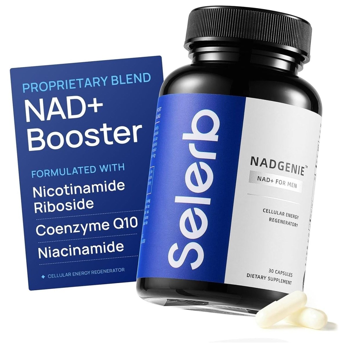 NAD+ Supplement for Men – Anti - Aging, Antioxidant, & Cellular Energy Support 30 Capsules, GMO Free - Suppviv