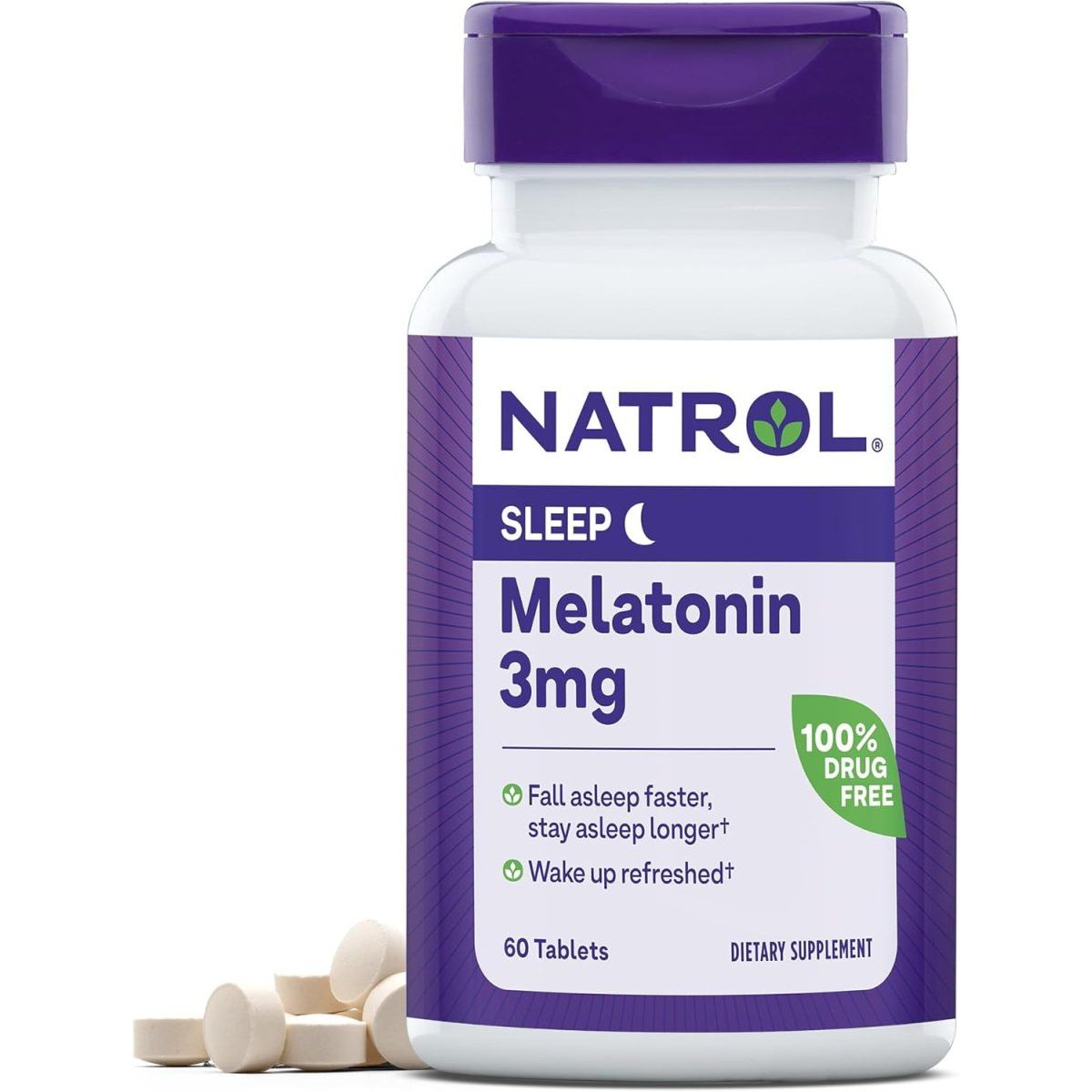 Natrol Melatonin 3 Mg - Supplement for Restful Sleep 60 Tablets - Suppviv