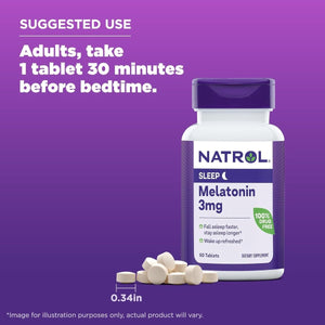 Natrol Melatonin 3 Mg - Supplement for Restful Sleep 60 Tablets - Suppviv