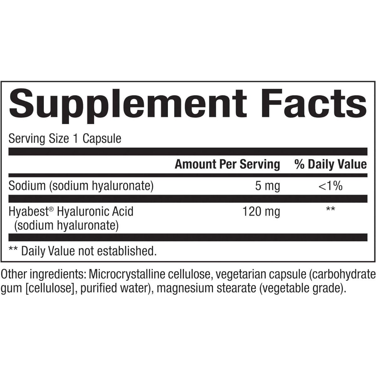 Natural Factors - Hyabest Hyaluronic Acid, Supports Healthy Joints & Skin, 60 Vegetarian Capsules - Suppviv