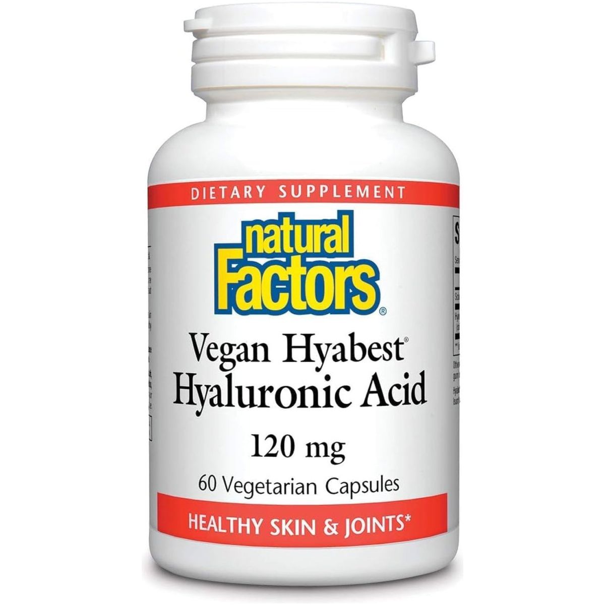 Natural Factors - Hyabest Hyaluronic Acid, Supports Healthy Joints & Skin, 60 Vegetarian Capsules - Suppviv