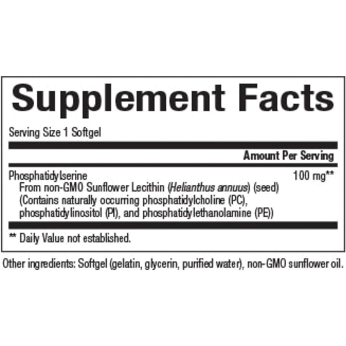 Natural Factors, Phosphatidylserine, Support for Memory, Concentration and Brain Functions, Soy and Gluten Free, 120 Softgels - Suppviv