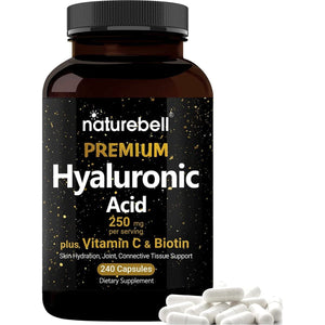 Naturebell Hyaluronic Acid Supplements 250Mg | 240 Capsules, Skin Hydration, Joint Lubrication, Hair and Eye Health - Suppviv