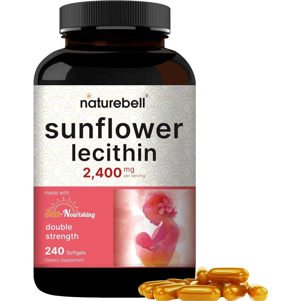 Naturebell Sunflower Lecithin 2,400Mg, 240 Softgels | Rich in Phosphatidyl Choline - Suppviv