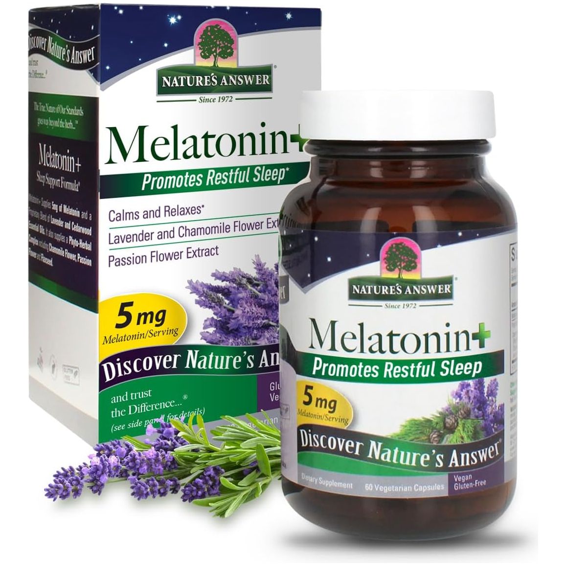Nature'S Answer Melatonin 5Mg - Promotes Restful Sleep 60 Capsules - Suppviv