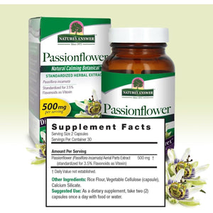 Nature'S Answer Passion Flower - Natural Calming Botanical 60 Capsules - Suppviv
