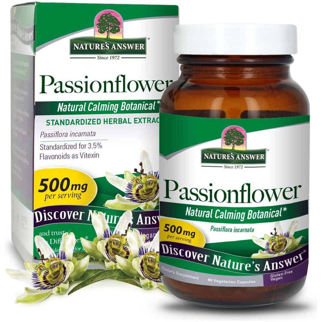 Nature'S Answer Passion Flower - Natural Calming Botanical 60 Capsules - Suppviv
