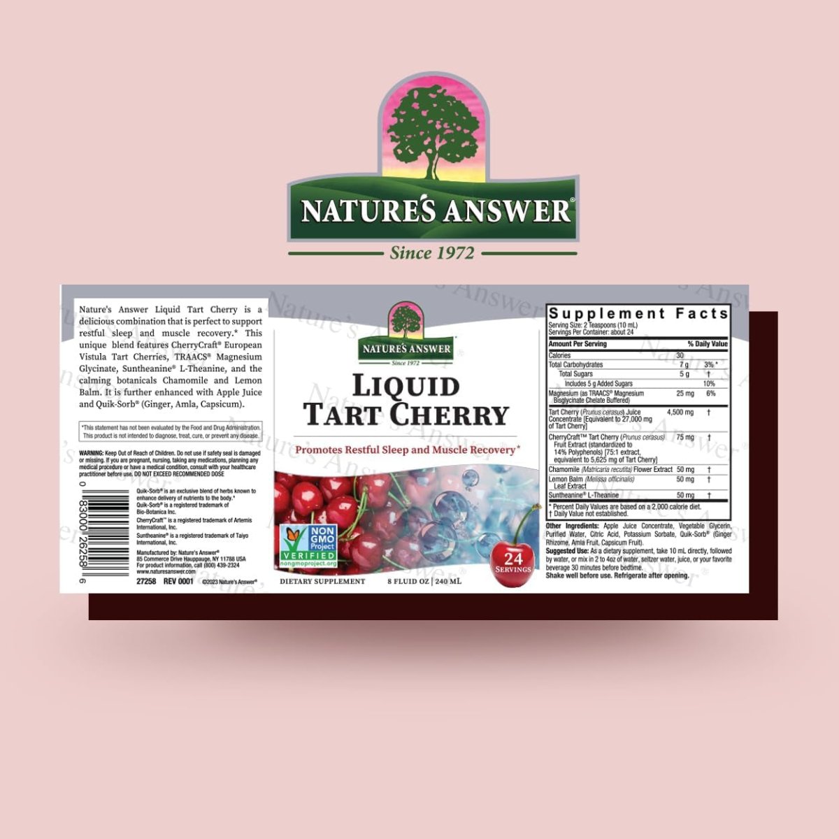 Nature'S Answer Tart Cherry 8 Ounce Liquid - Promotes Recovery & Sleep 1 PACK - Suppviv