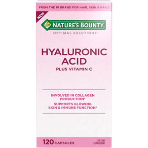 Nature'S Bounty Vitamin C and Hyaluronic Acid Supplement,120 Capsules - , Optimal Solutions Supplements for Skin Health - Suppviv
