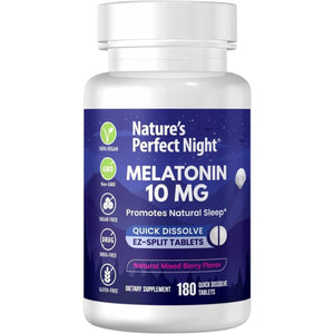Nature'S Perfect Night - Melatonin 10Mg | 180 Quick Dissolve Tablets - Suppviv