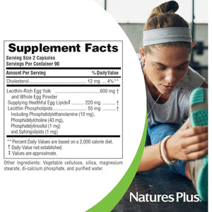 Natures plus Egg Yolk Lecithin 600Mg 180 Capsules - Suppviv