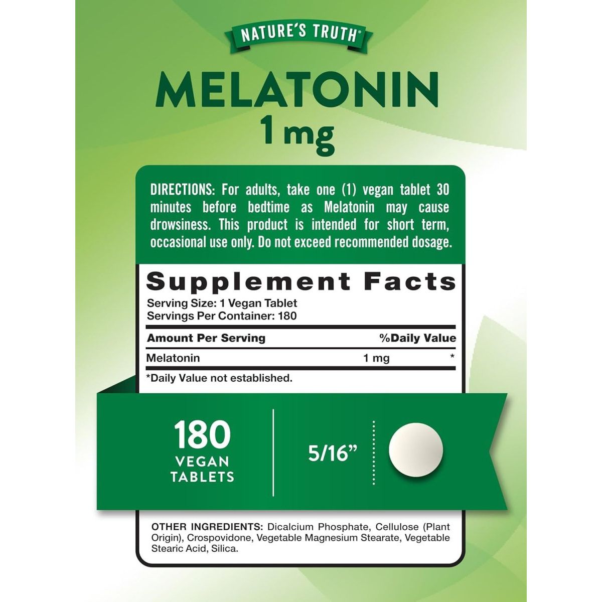 Nature'S Truth Melatonin 1 Mg | 180 Tablets - Suppviv