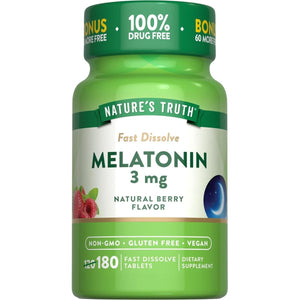 Nature'S Truth Melatonin 3Mg Fast Dissolve Tablets - 180 Count - Suppviv