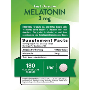 Nature'S Truth Melatonin 3Mg Fast Dissolve Tablets - 180 Count - Suppviv