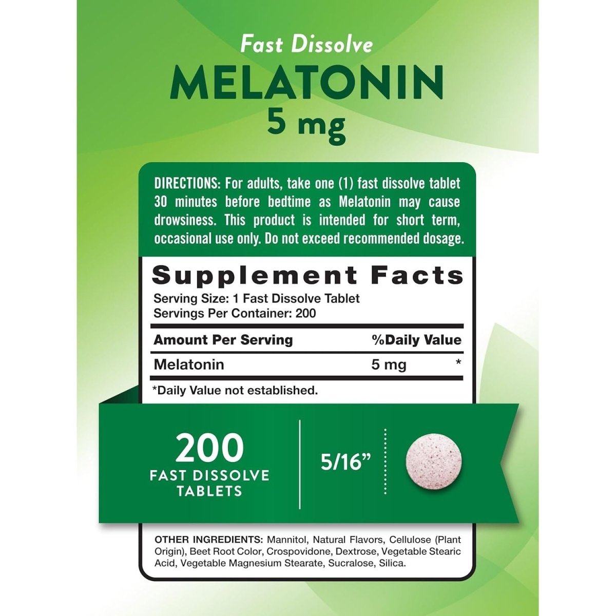 Nature'S Truth Melatonin 5Mg Tablets | Natural Berry Flavor (200 Count) - Suppviv