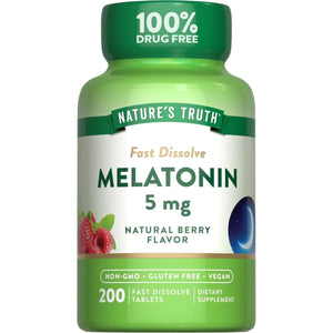 Nature'S Truth Melatonin 5Mg Tablets | Natural Berry Flavor (200 Count) - Suppviv