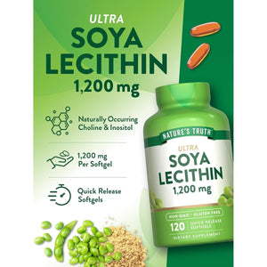 Nature'S Truth Ultra Soy Lecithin 1200 Mg | 120 Softgels | Non - Gmo, Gluten Free Supplement - Suppviv