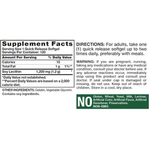 Nature'S Truth Ultra SOYA Lecithin 1200 Mg, 120 Count (Pack of 1) - Suppviv