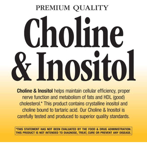 Nature'S Way Choline & Inositol - 1,000 Mg - Supports Brain Health & Cellular Energy* 100 Capsules - Suppviv