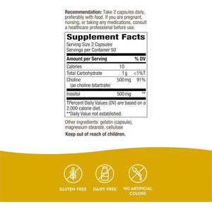 Nature'S Way Choline & Inositol - 1,000 Mg - Supports Brain Health & Cellular Energy* 100 Capsules - Suppviv