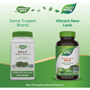 Nature'S Way Kelp - Supports Thyroid Function - Iodine Supplement 180 Capsules - Suppviv