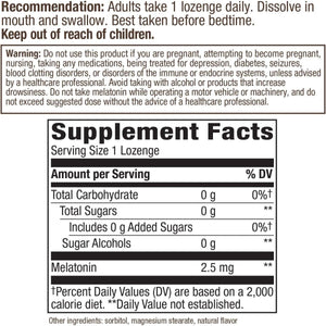 Nature'S Way Melatonin Lozenge, Sleep Support*, 2.5 Mg, 100 Vegan Lozenges - Suppviv
