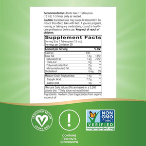 Nature'S Way Organic MCT Oil, 30 Fl Oz, Brain and Body Fuel from Coconuts*, - Suppviv