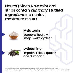 Neuroq Sleep Now - Natural Sleep Support Supplement - 30 Mint Oral Strips - Suppviv