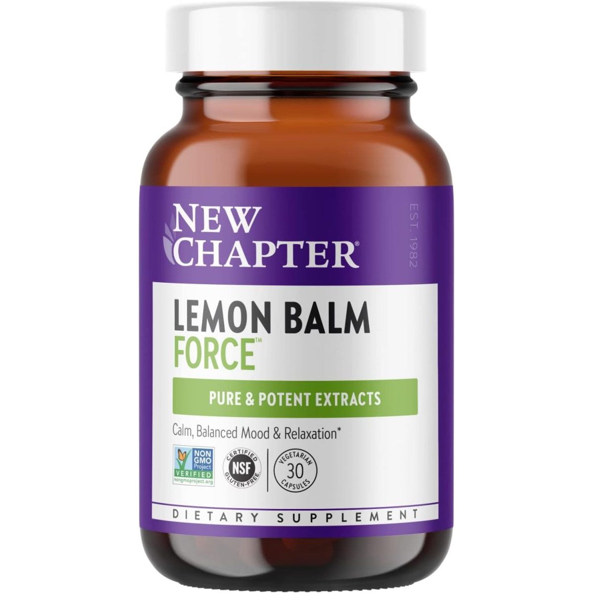 New Chapter Lemon Balm Force with Supercritical Lemon Balm 30 Ct Capsules - Suppviv