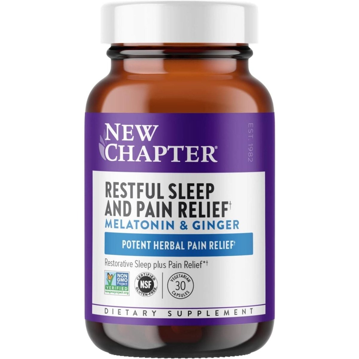 New Chapter Sleep Aid - Restful Sleep & Pain Relie 30 Capsules - Suppviv