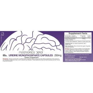 Nootropics Depot Uridine Monophosphate Capsules | Disodium Salt (60 Count) Cognitive Enhancer* | Nootropic | Choline Precursor - Suppviv